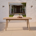 Outlet - Elowen 6 Seater Wooden Garden Dining Table - Light Brushed Acacia