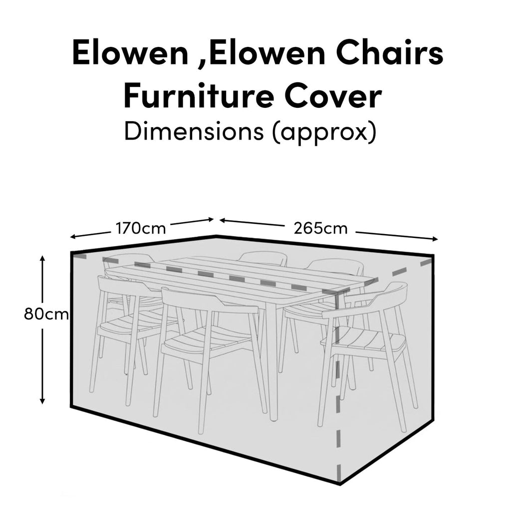 Rectangular Rain Cover 265x170x80cm - Akira Conversation Set - Elowen 6 Seater with Elowen or Sasha Chairs