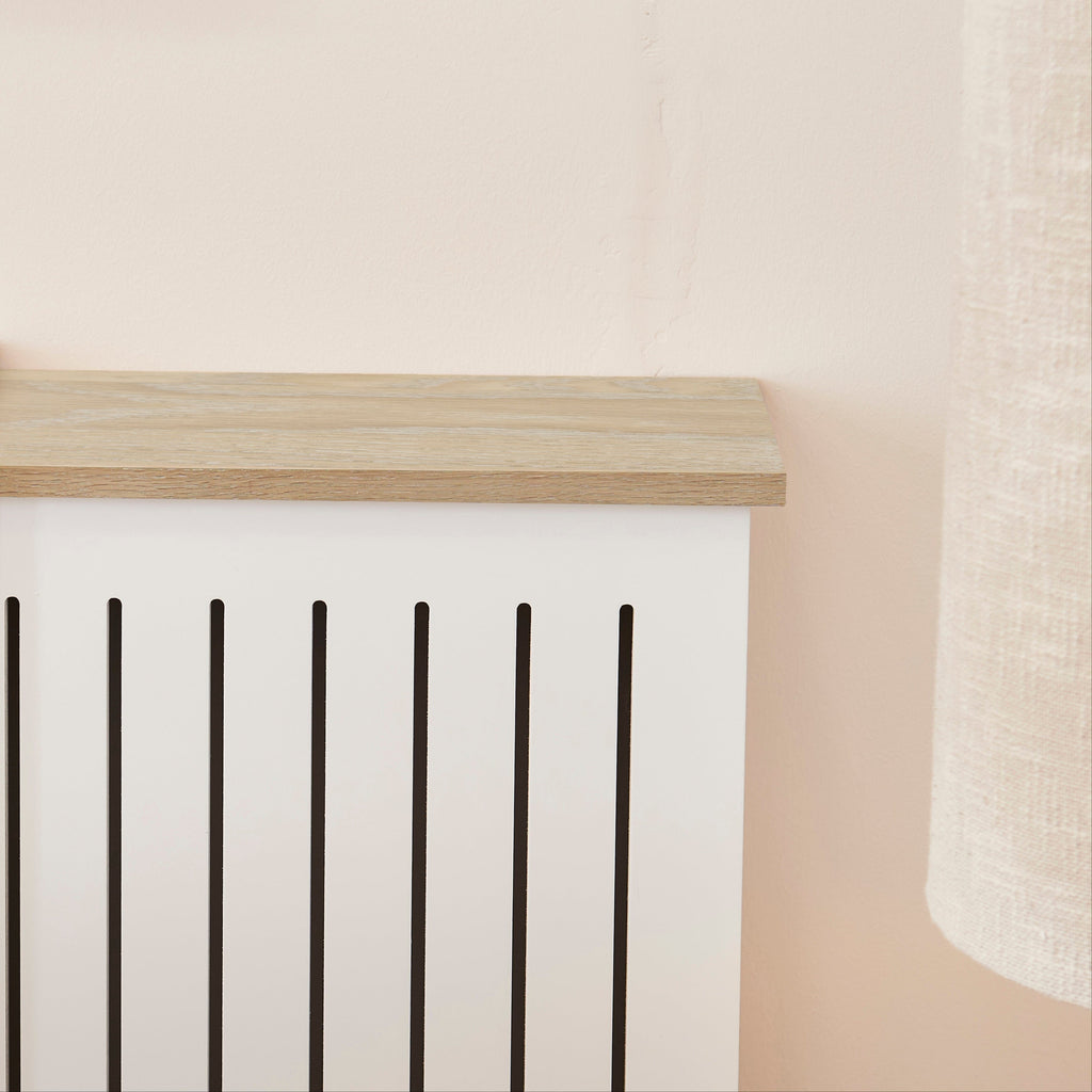Outlet - Elspeth Large Radiator Cover - Whitewash Oak