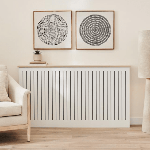 Outlet - Elspeth Large Radiator Cover - Whitewash Oak