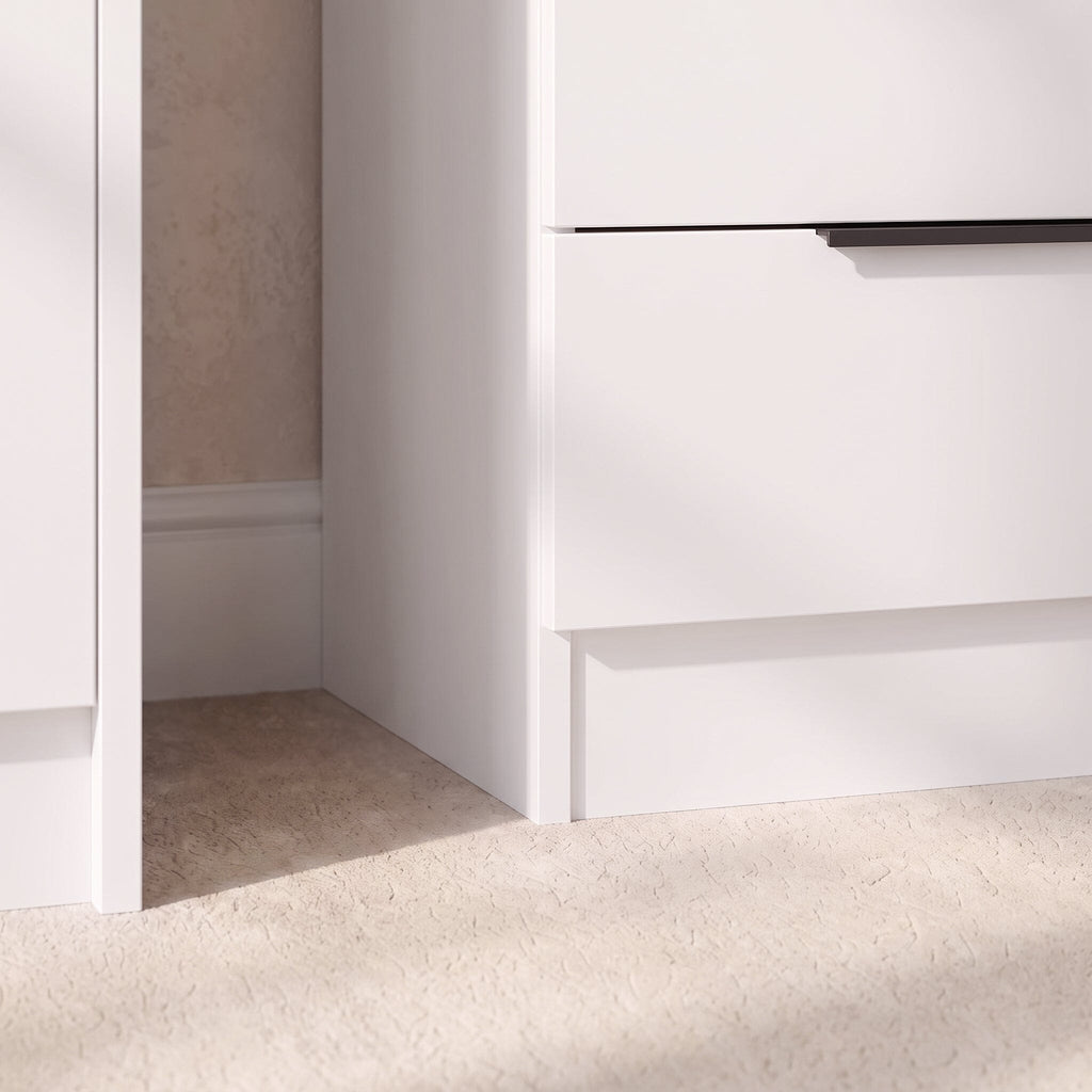 Essie 3 Drawer Bedside Table - White