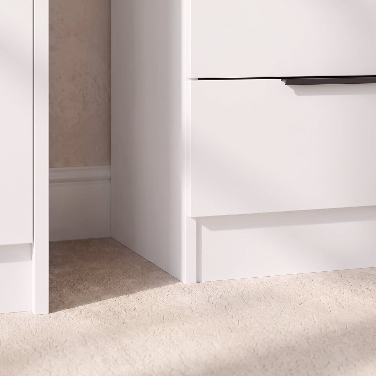Essie 3 Drawer Bedside Table - White
