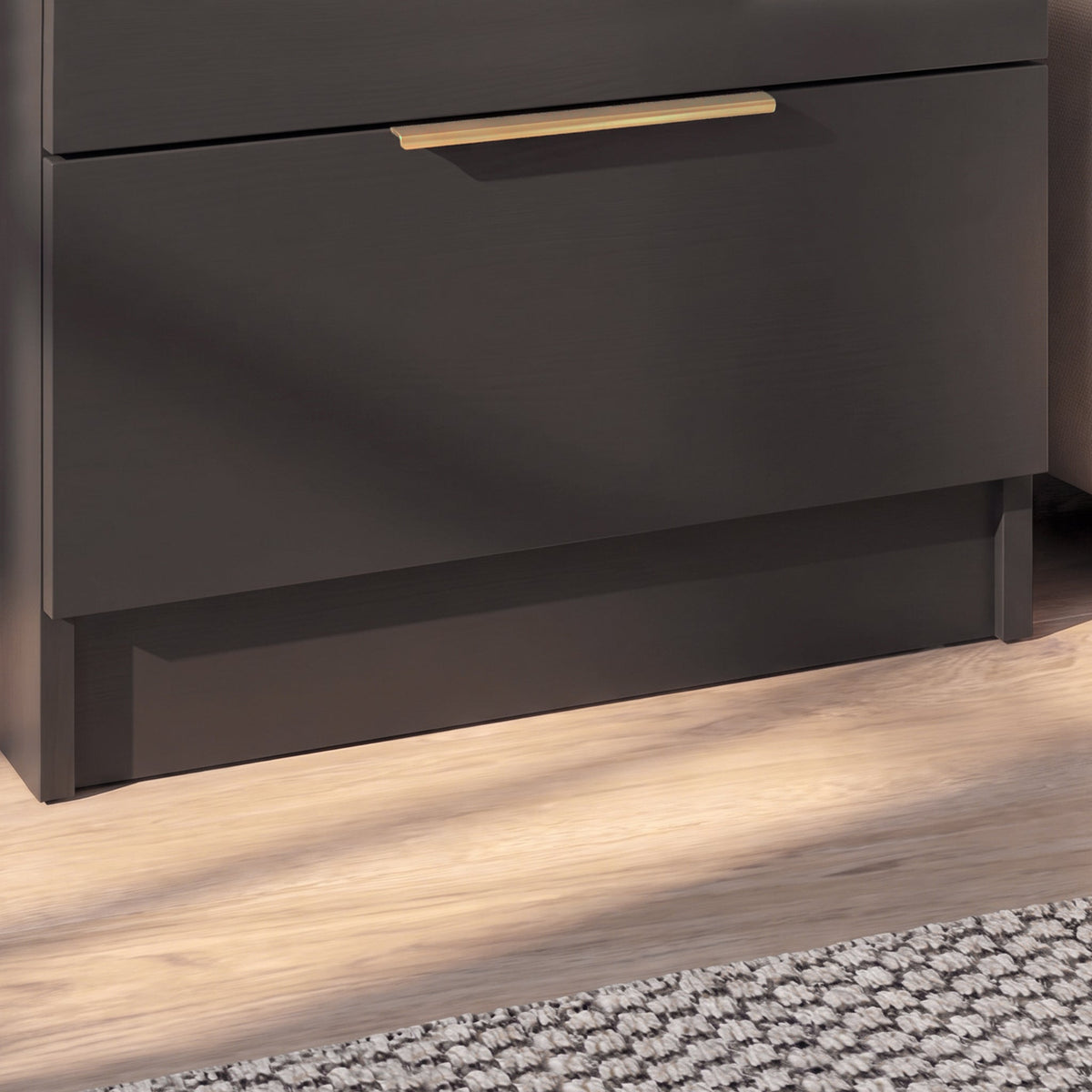 Essie 3 Drawer Bedside Table - Pitch Black - Set of 2
