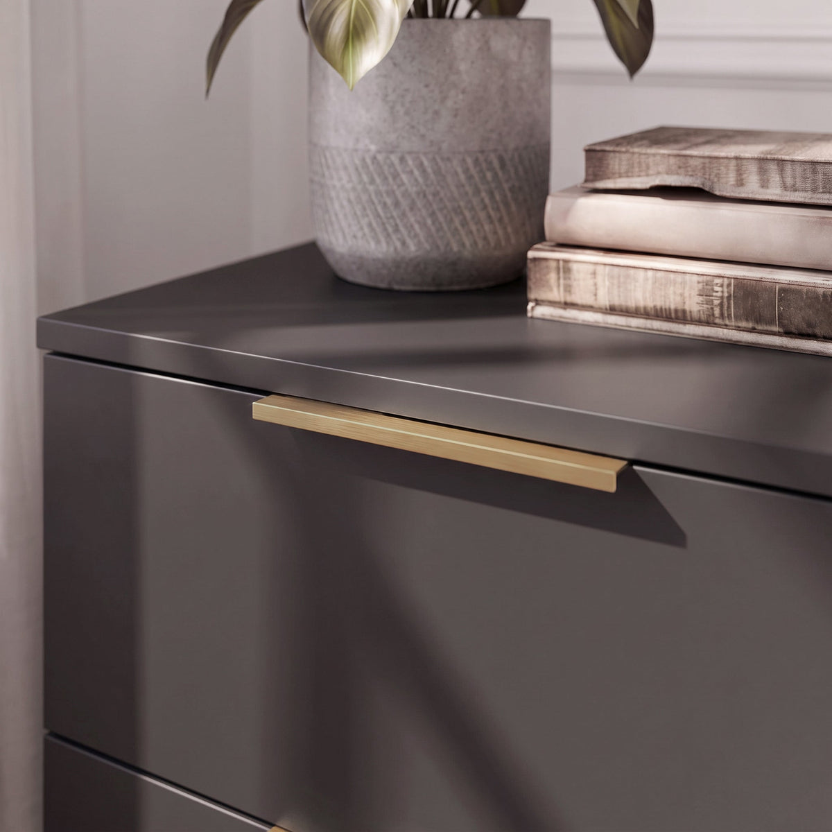 Essie 3 Drawer Bedside Table - Pitch Black - Set of 2