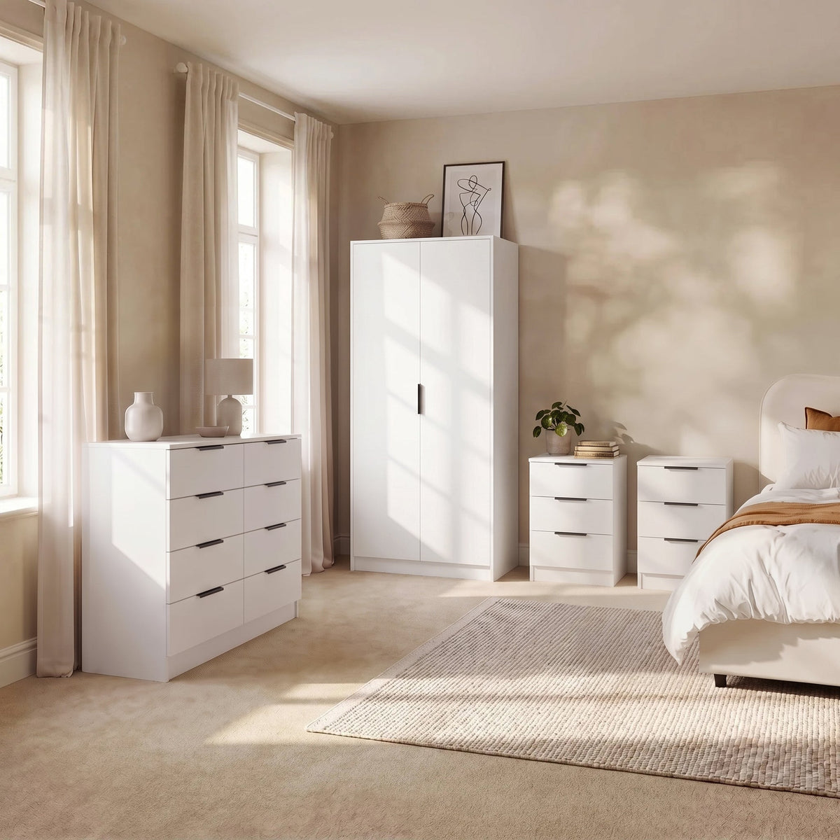 Essie 8 Drawer Chest of Drawers - Pure White