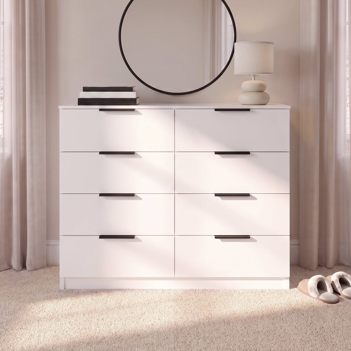 Essie 8 Drawer Chest of Drawers - Pure White