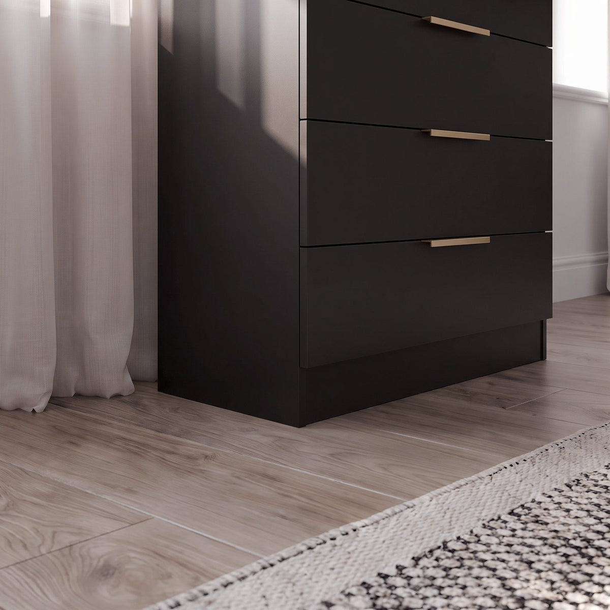 Essie Tall 7 Drawer Chest of Drawers - Black