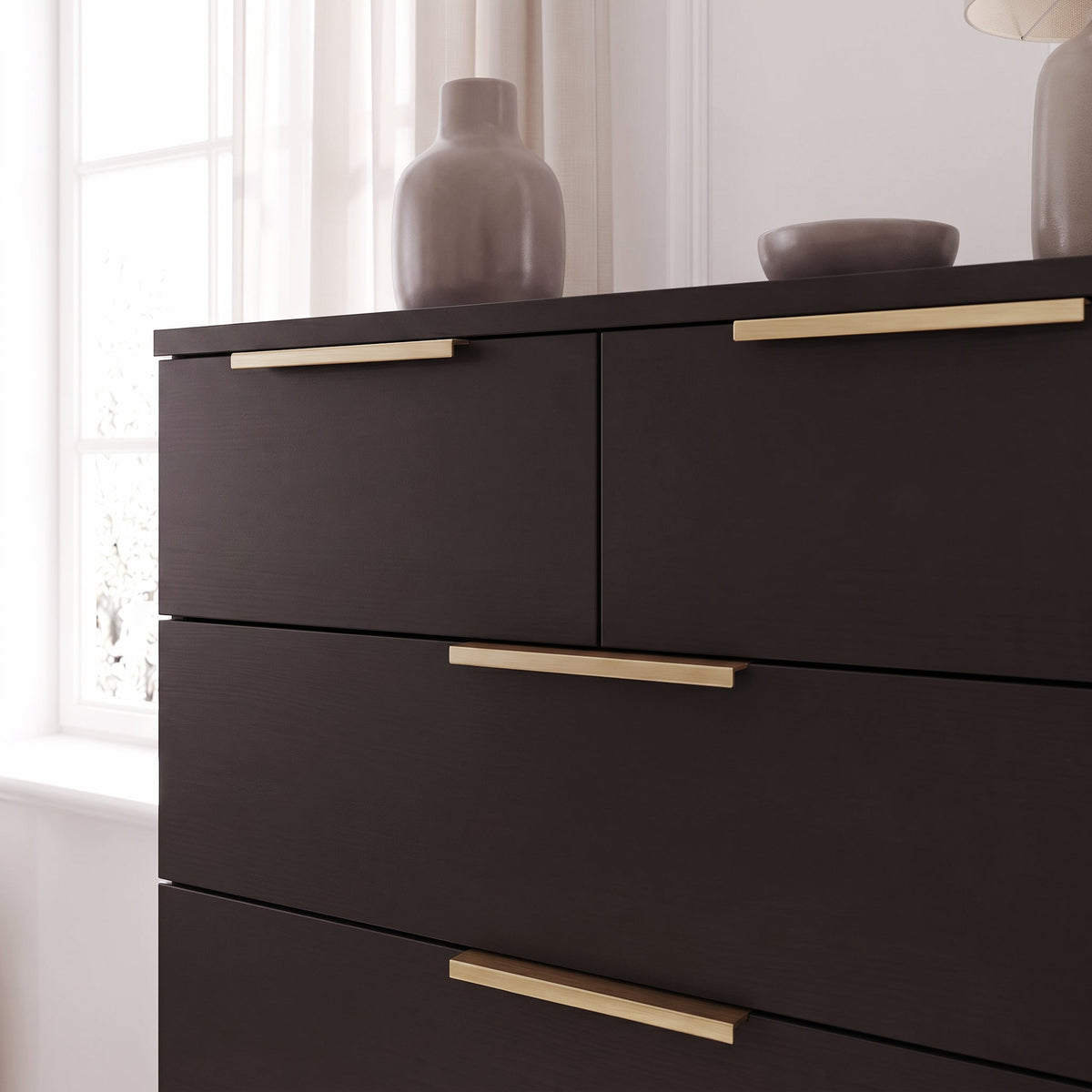 Essie Tall 7 Drawer Chest of Drawers - Black