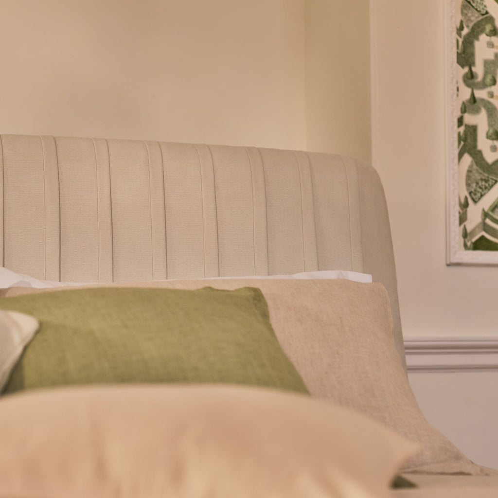 Etta Double Ottoman Bed - Ivory Pleated
