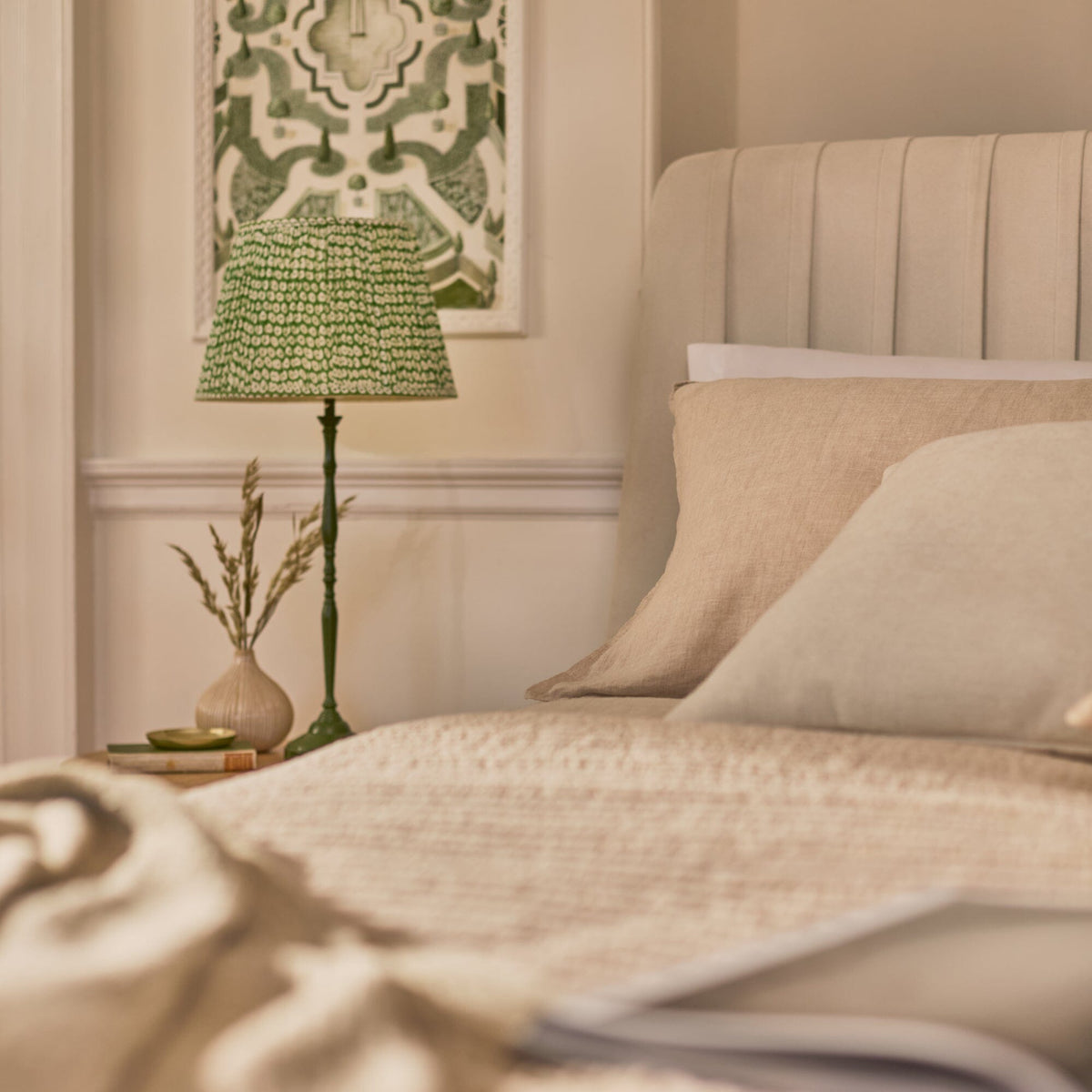Etta Double Ottoman Bed - Ivory Pleated