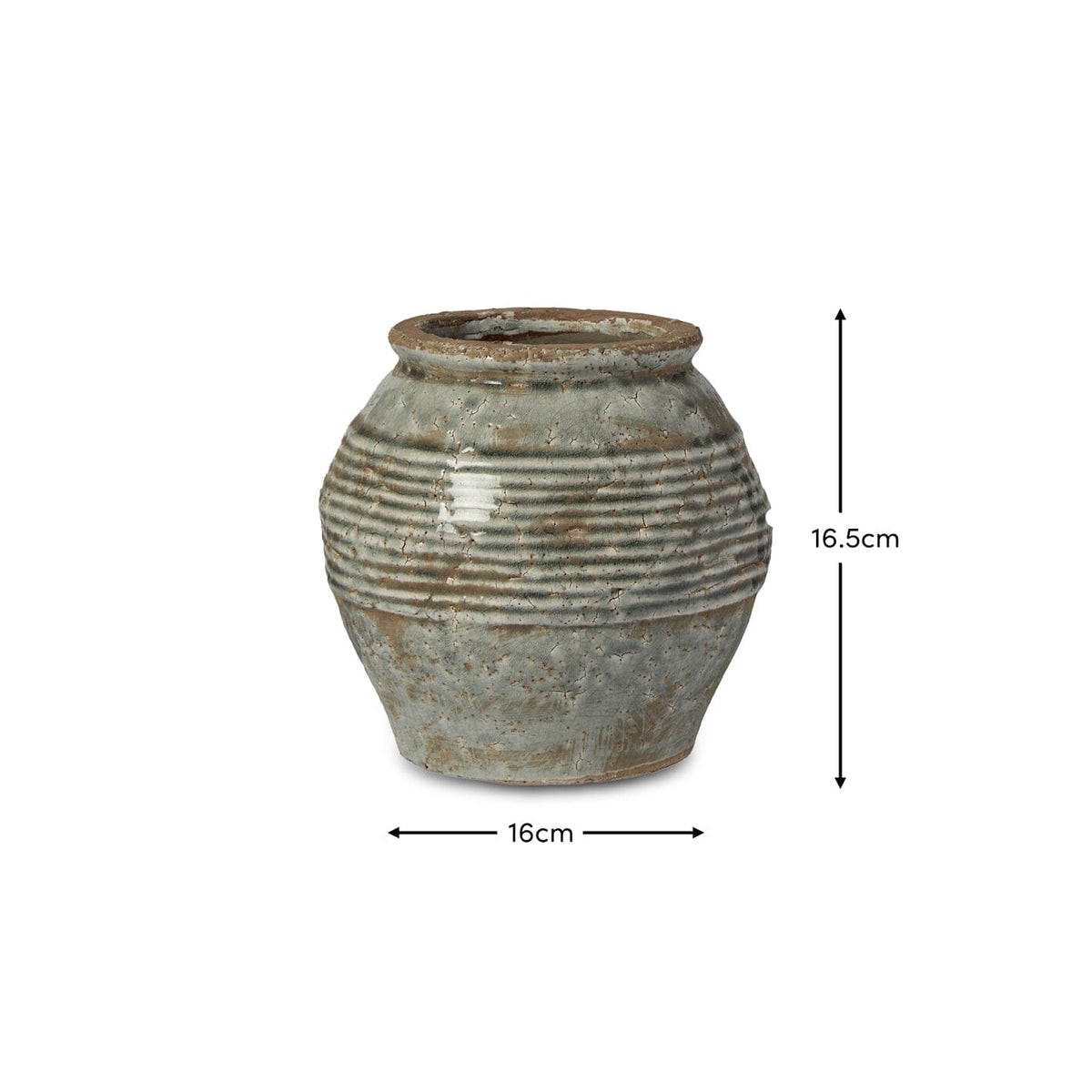 Evora 16cm Ceramic Vase - Sea Blue