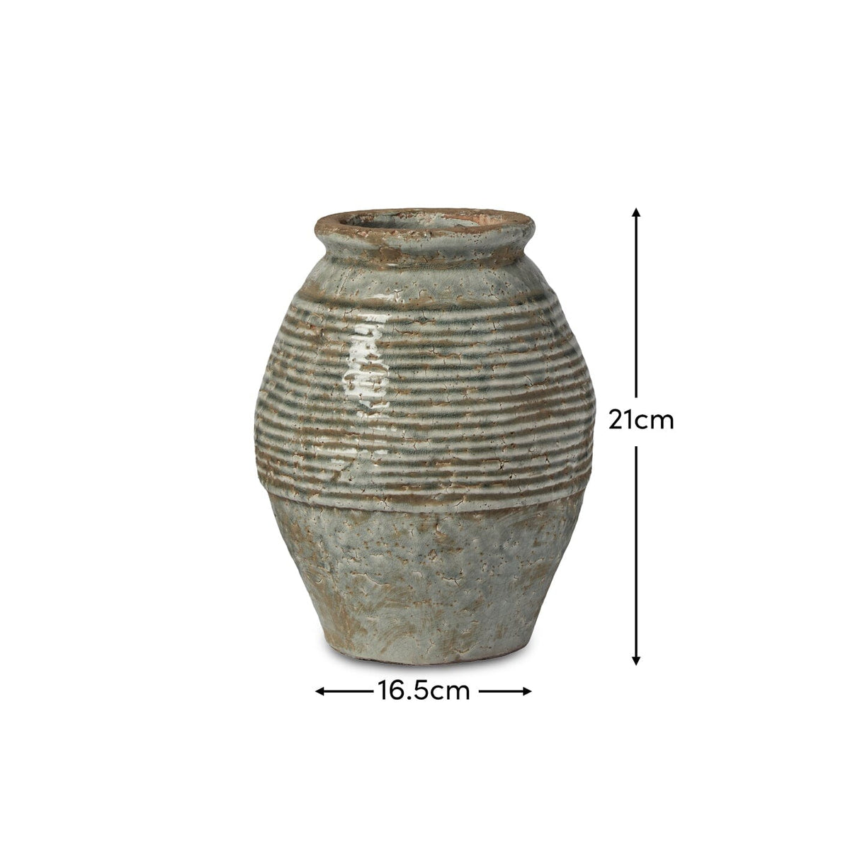 Evora 21cm Ceramic Vase - Sea Blue
