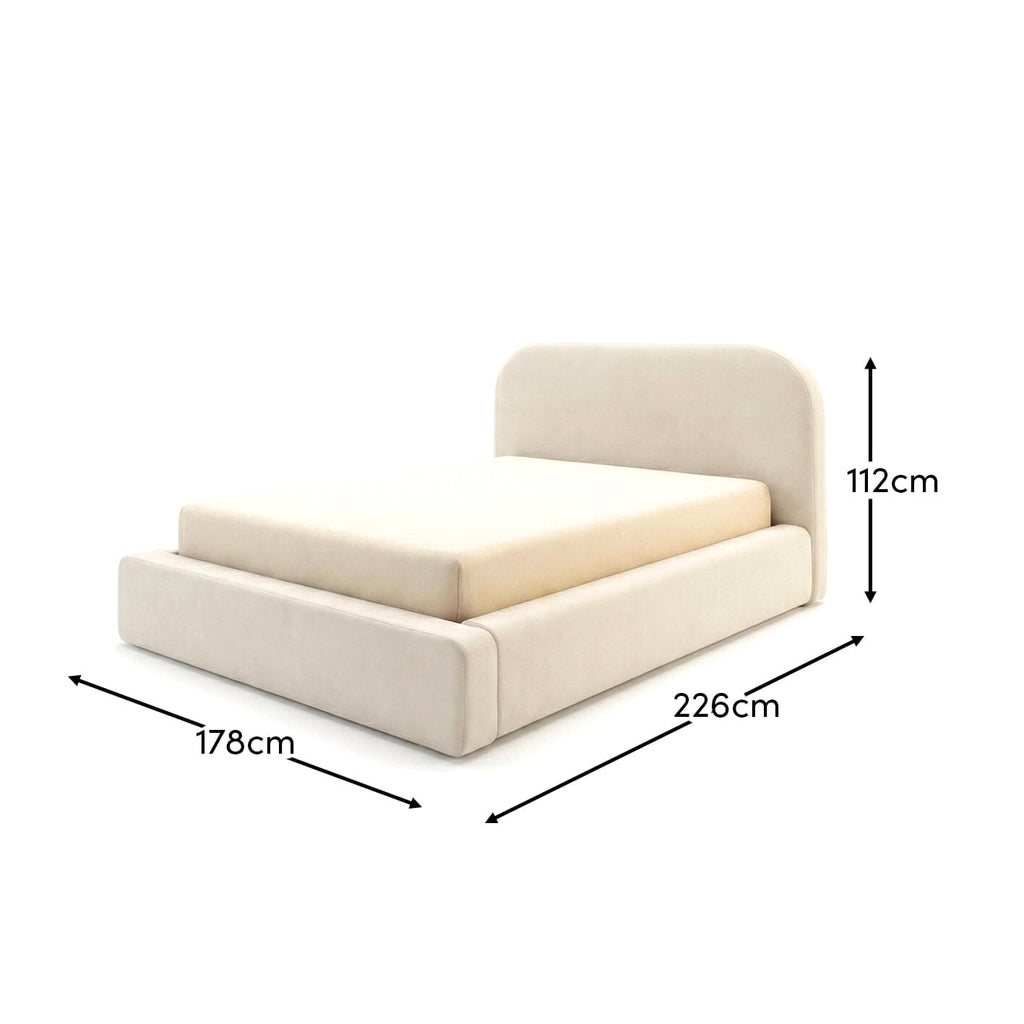 Farrah Double Ottoman Bed - Ivory