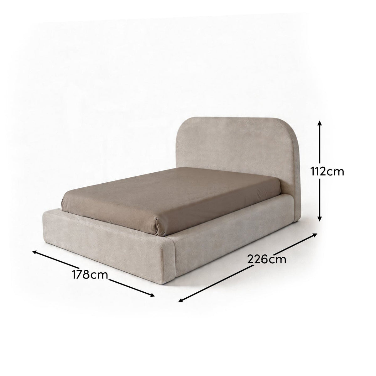 Farrah Double Ottoman Bed - Oat Boucle