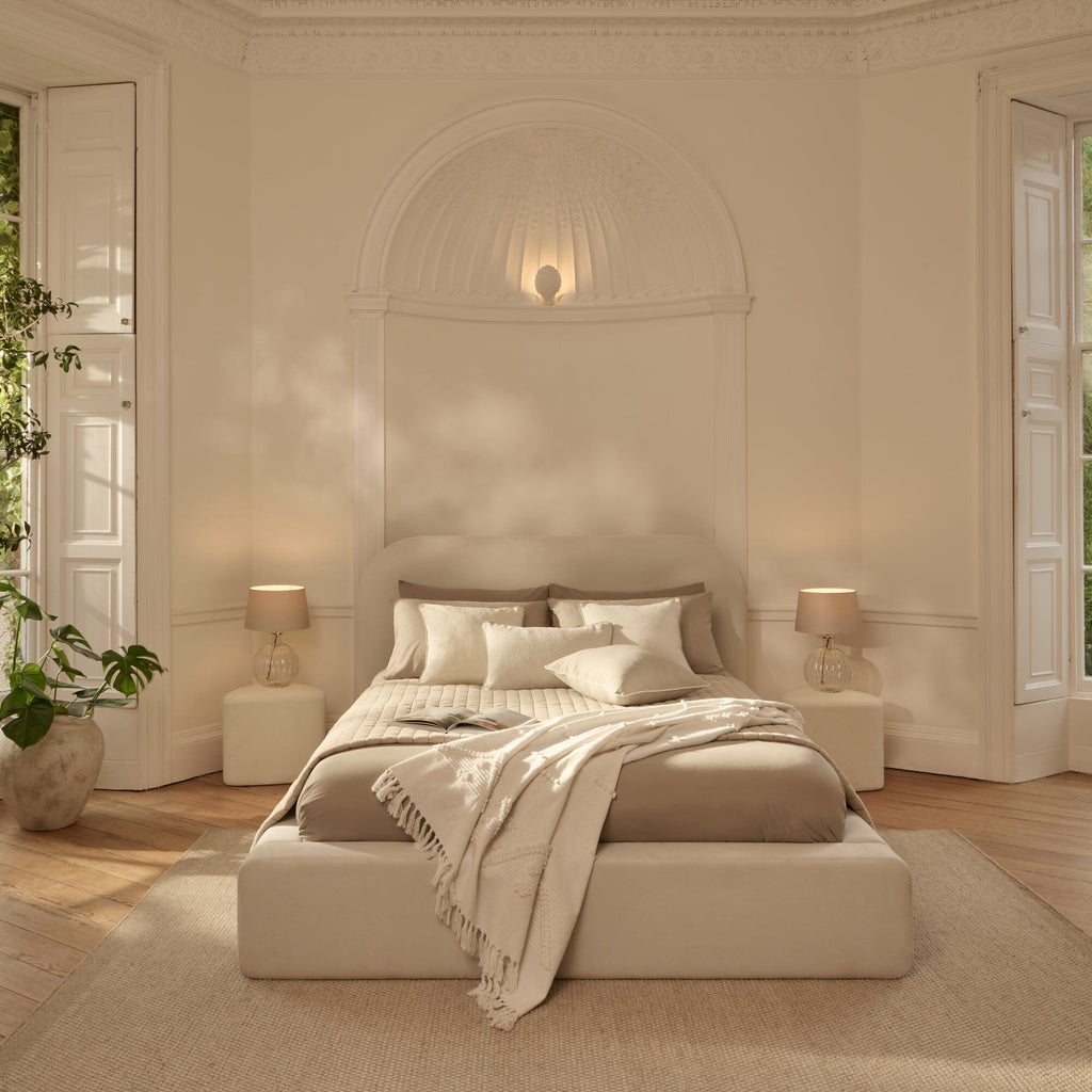 Farrah Double Ottoman Bed - Ivory
