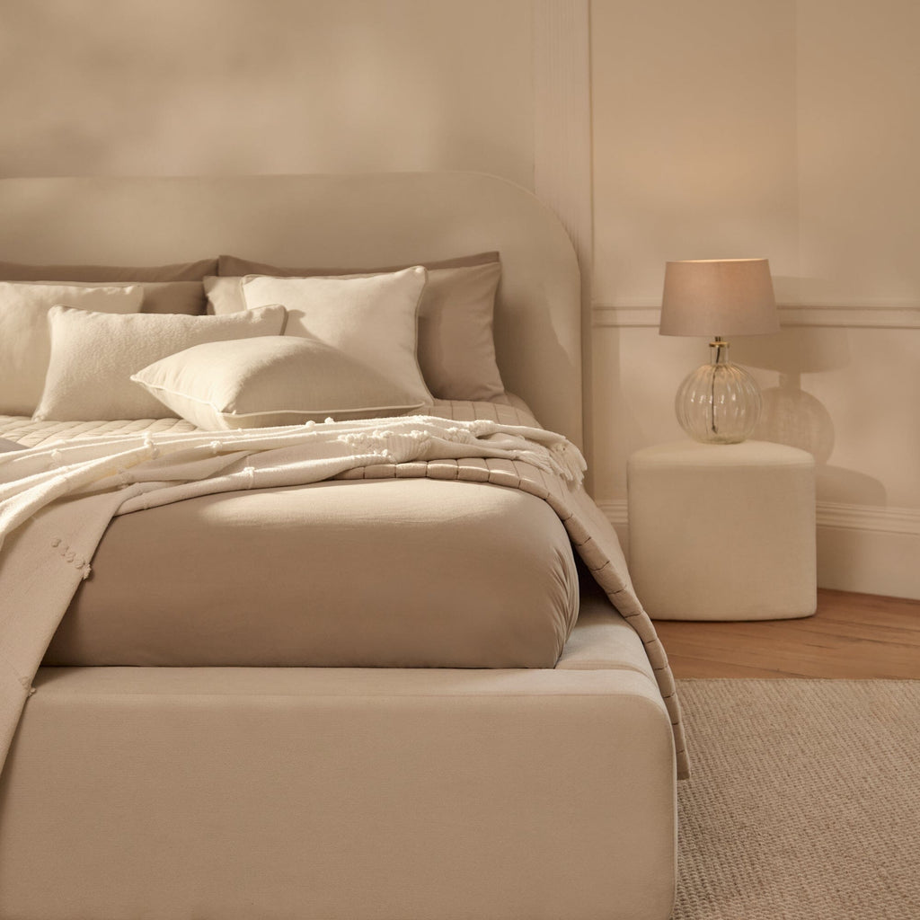 Farrah Double Ottoman Bed - Ivory