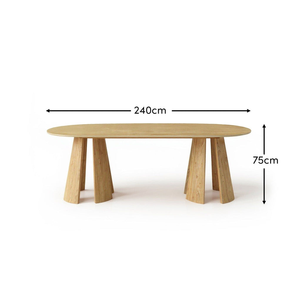 Farren Whitewash Oval Dining Table