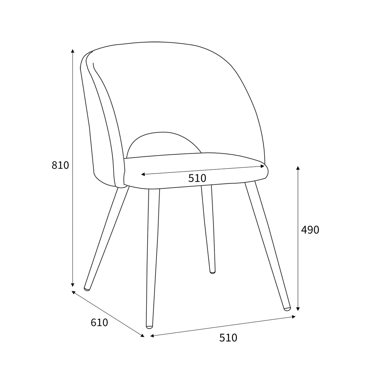 Fenan White Boucle Dining Chair