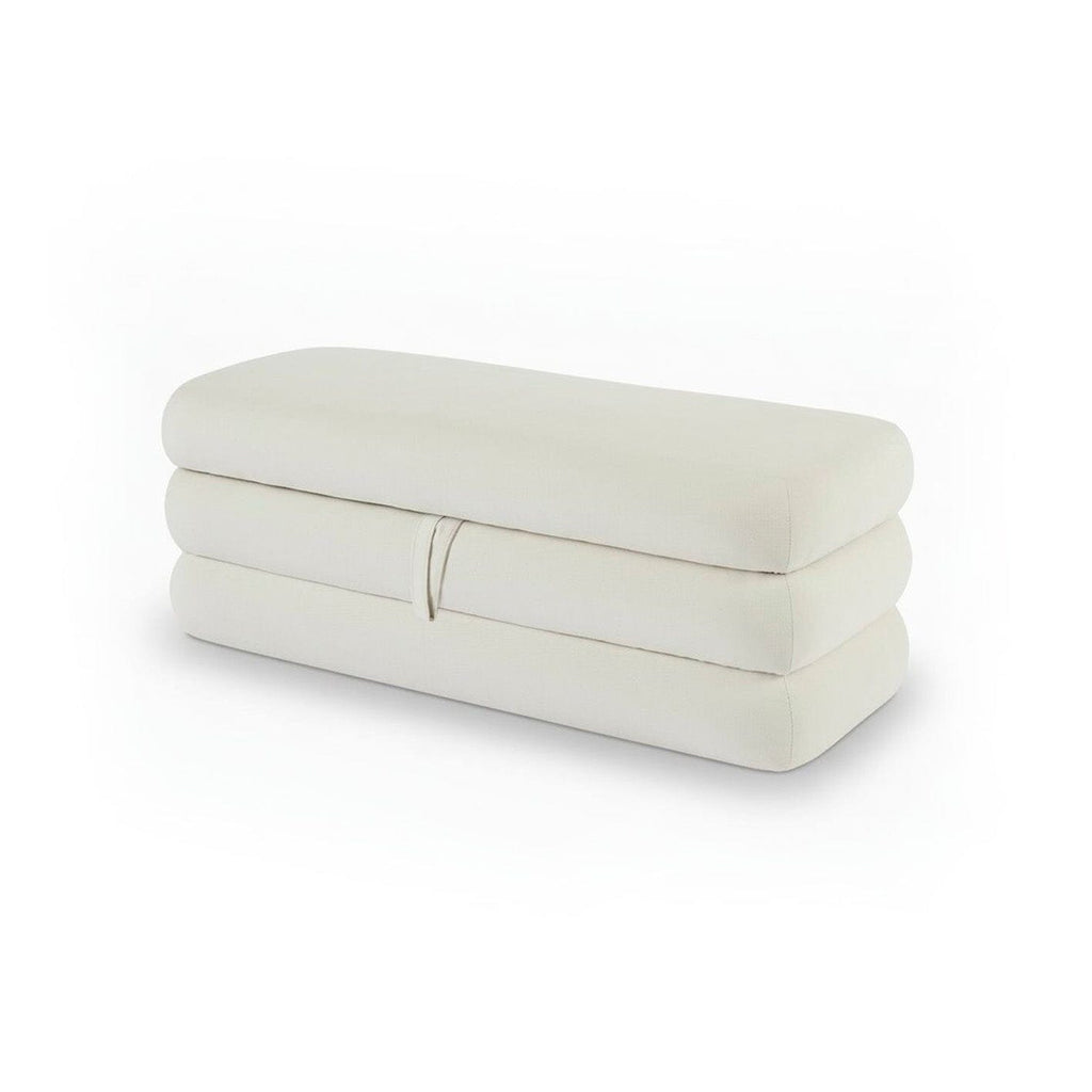 Fleur Large Ottoman Footstool - Ivory
