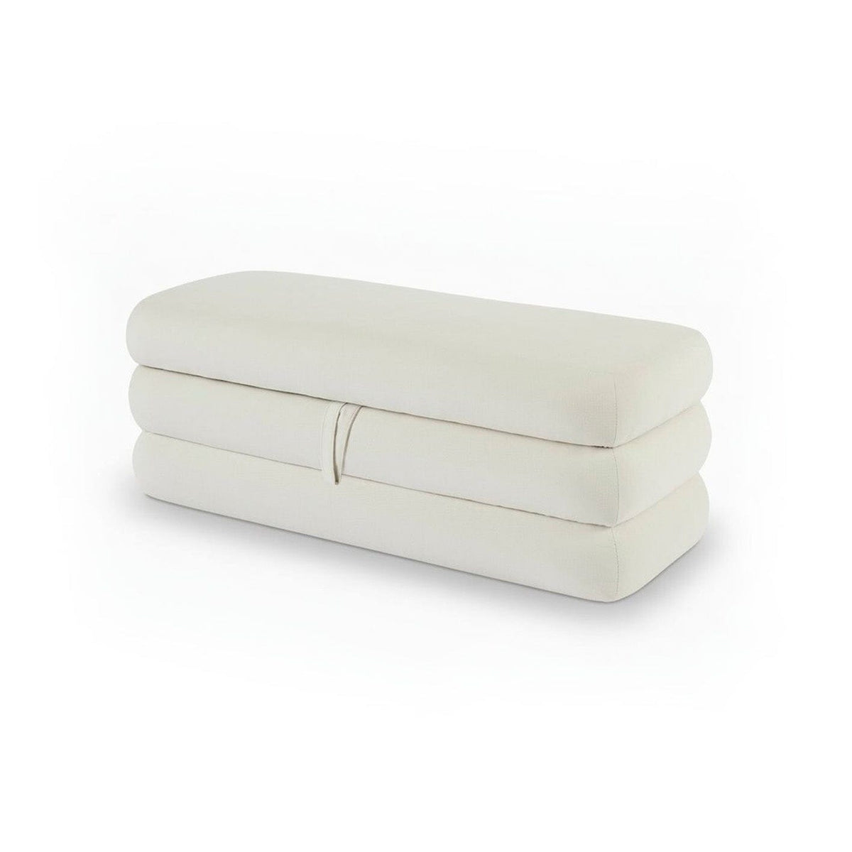 Fleur Large Ottoman Footstool - Ivory