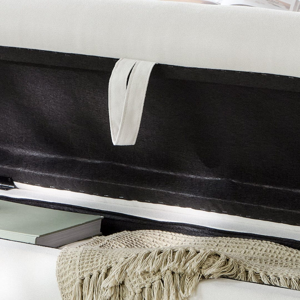 Fleur Large Ottoman Footstool - Ivory