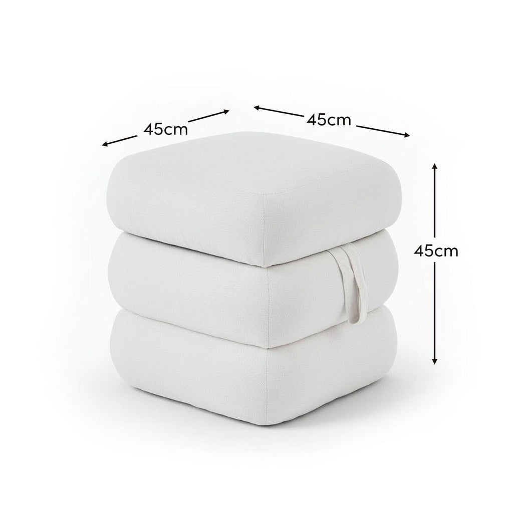 Fleur Ottoman Footstool - Ivory
