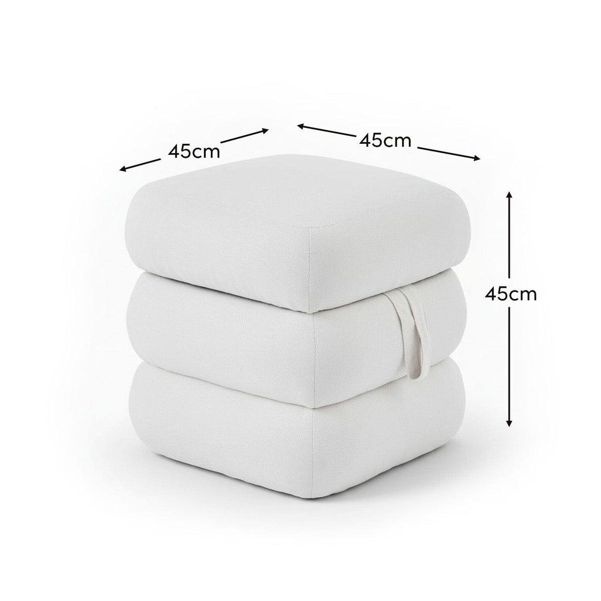 Fleur Ottoman Footstool - Ivory