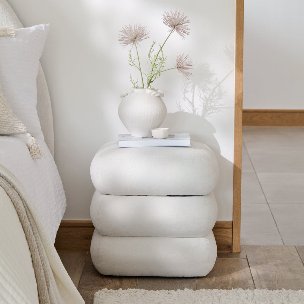 Fleur Ottoman Footstool - Ivory