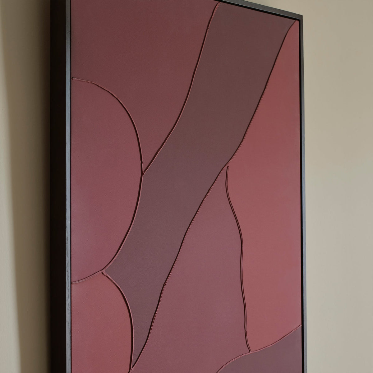 Fray 70x50cm Patchwork Wall Art II - Burgundy