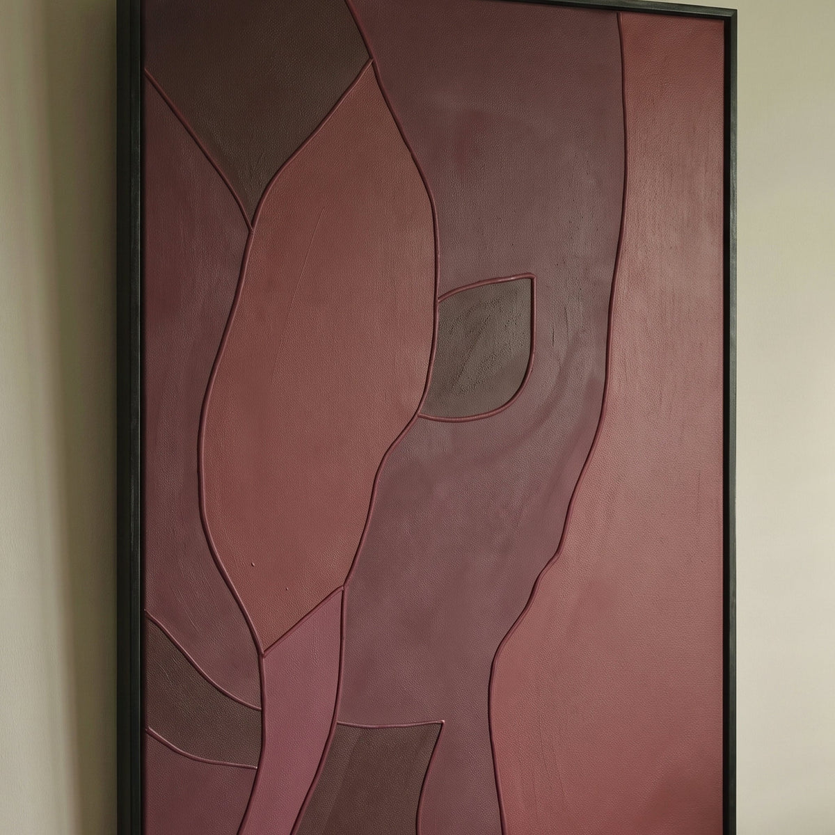Fray 70x50cm Patchwork Wall Art III - Burgundy