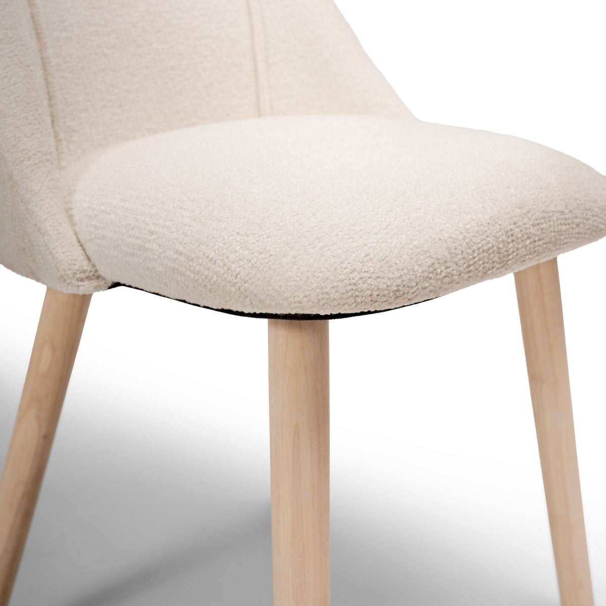 Freya Boucle Dining Chairs - Set of 2 - Whitewash Oak Legs
