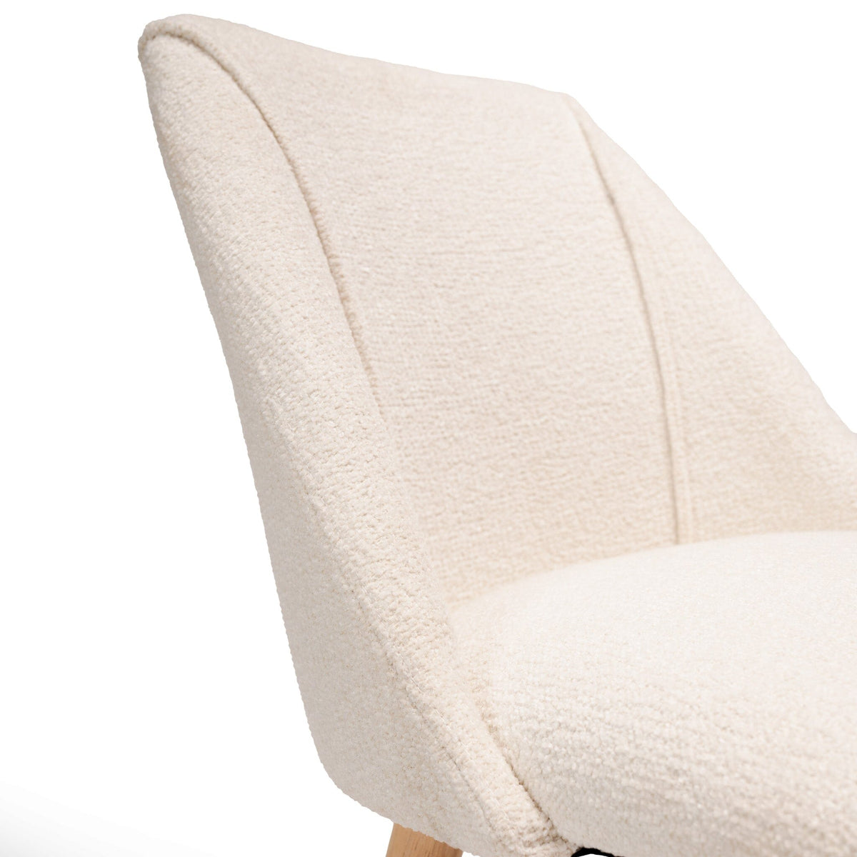 Freya Boucle Dining Chairs - Set of 2 - Whitewash Oak Legs