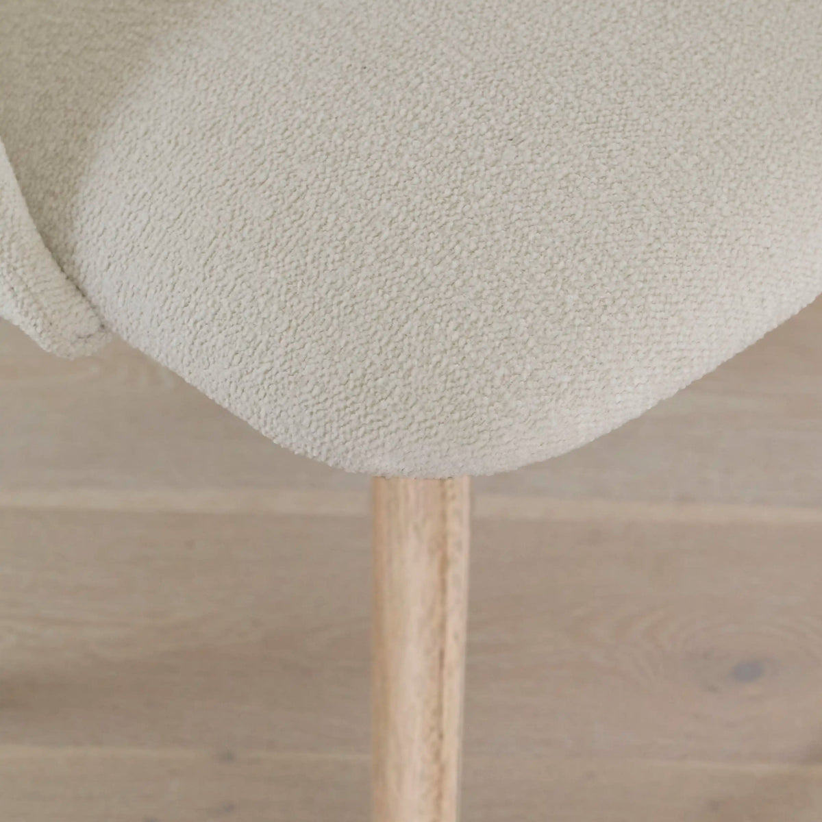 OUTLET - Freya Boucle Dining Chairs - Set of 2 - Whitewash Oak Legs