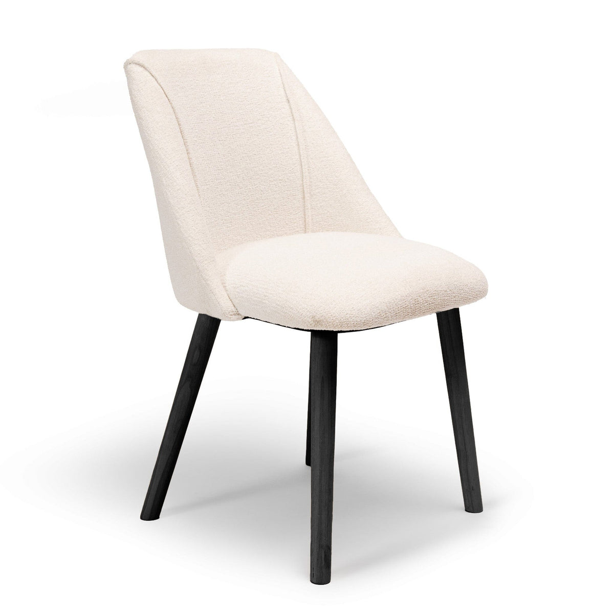 Freya Boucle Dining Chairs - Set of 2 - Black Oak Legs