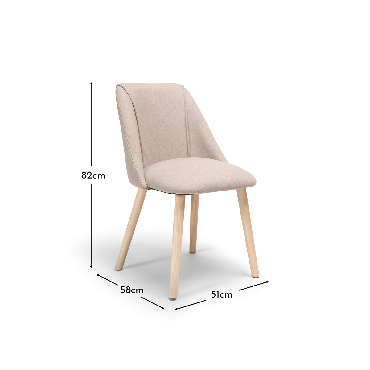 OUTLET - Freya Fossil Dining Chairs - Set of 2 - Whitewash Oak Legs