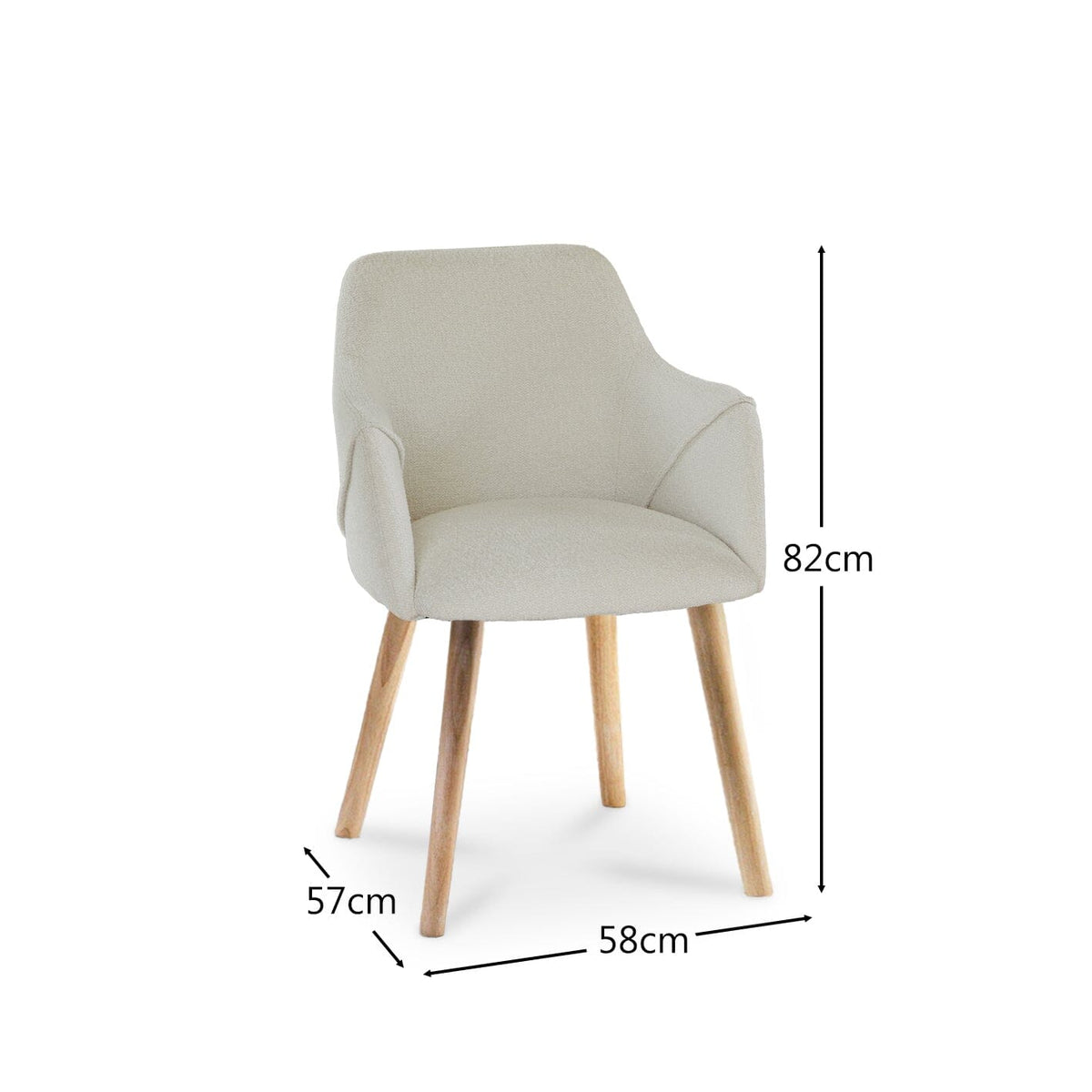 Amelia Whitewash Extendable Dining Table Set - 6 Seater - Freya Boucle Carver Chairs - Whitewash Legs