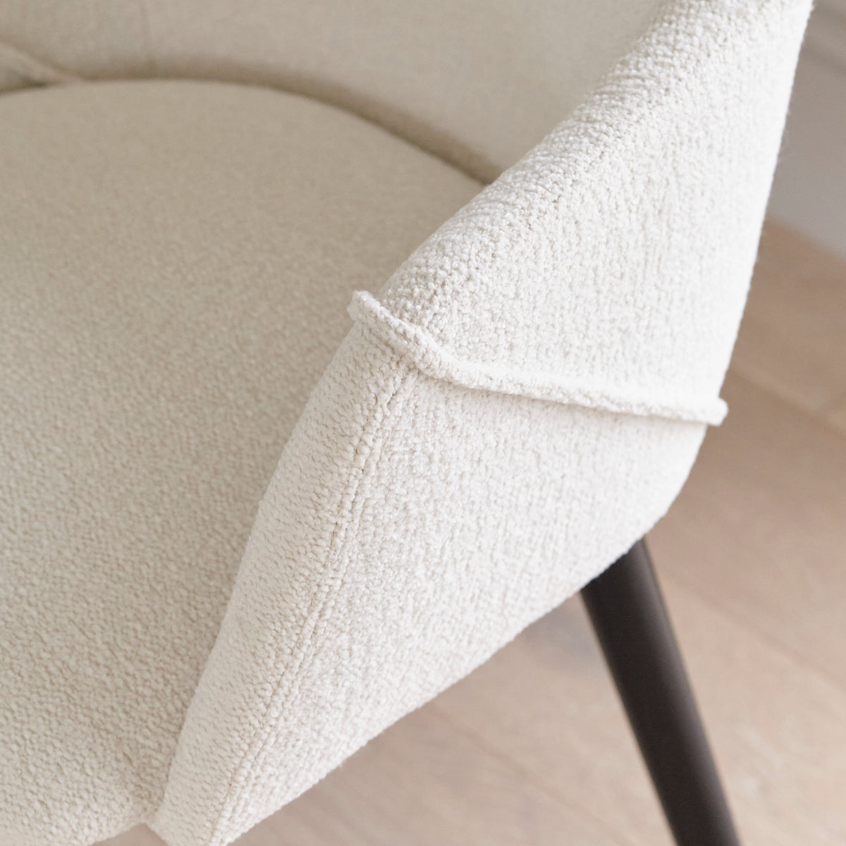 Freya Boucle Armchairs - Set of 2 - Black Oak Legs