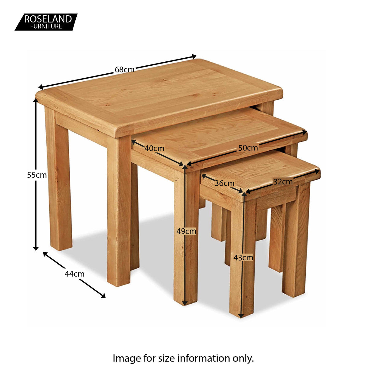 Zelah Oak Nest of Tables