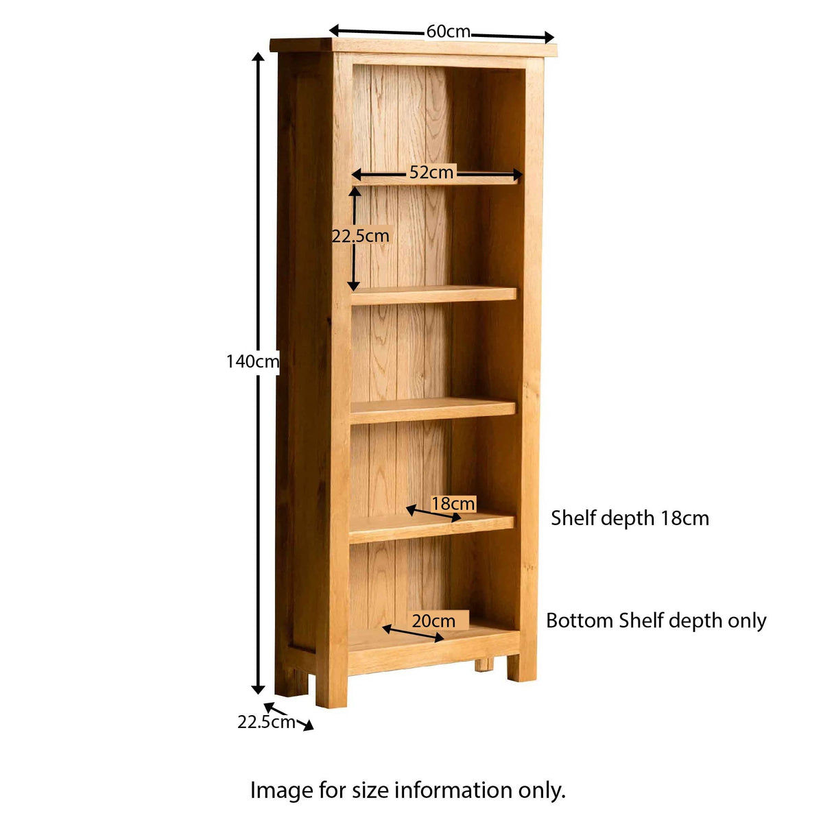 London Oak Slim Bookcase