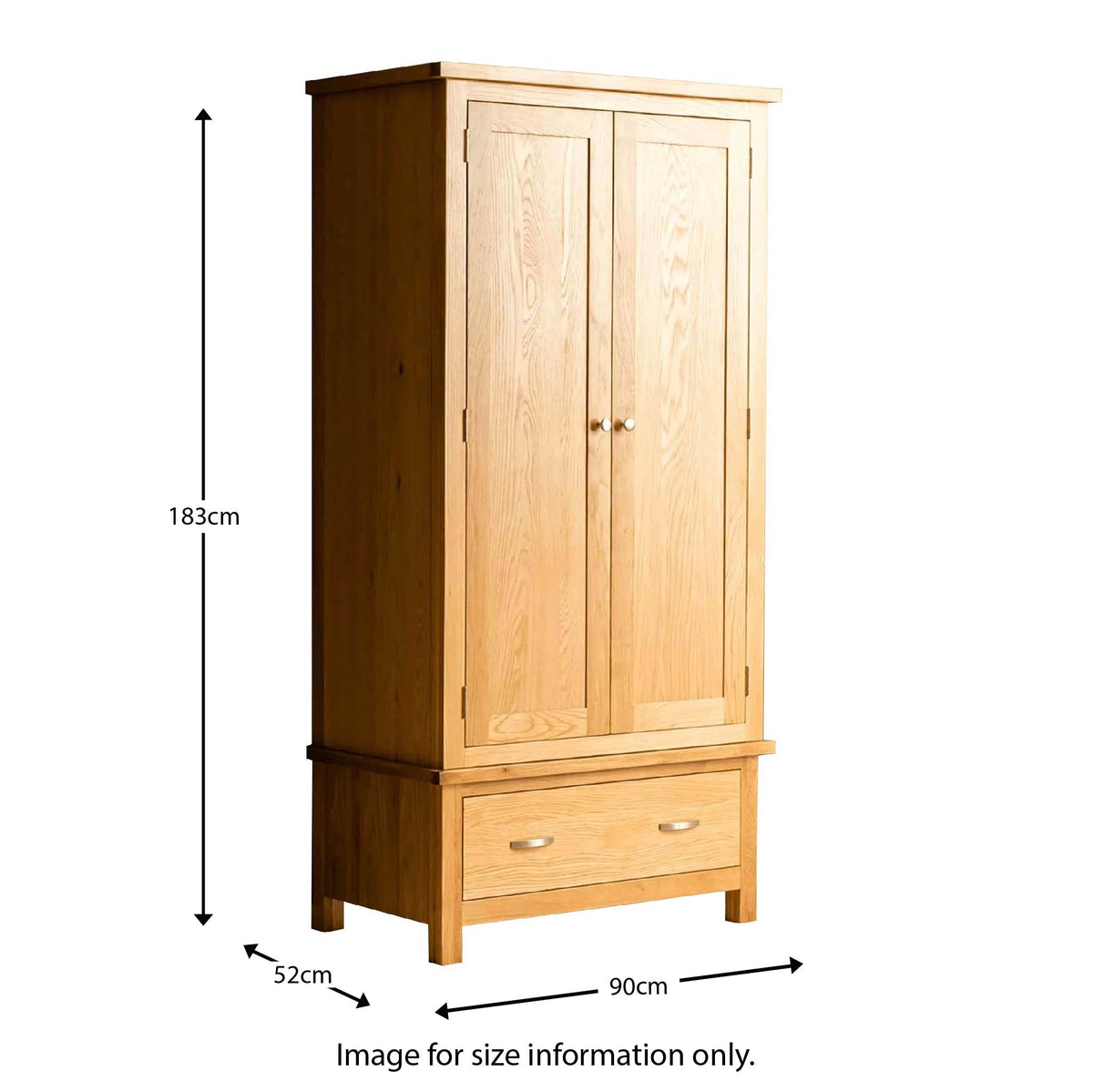 London Oak Double Wardrobe & Drawer