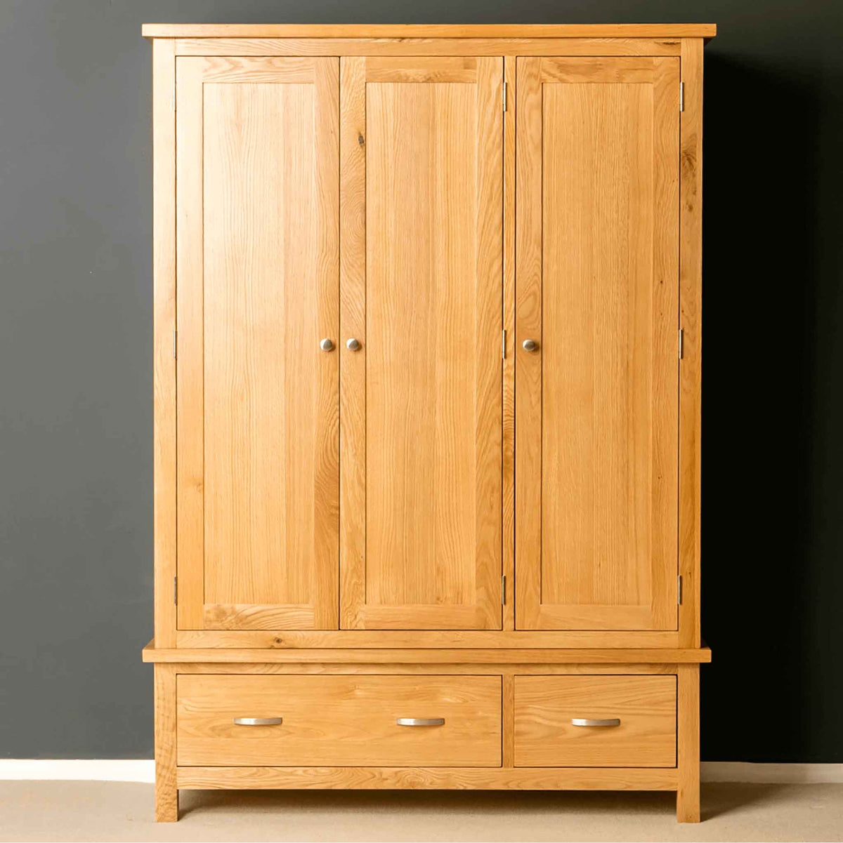 London Oak Triple Wardrobe & Drawers