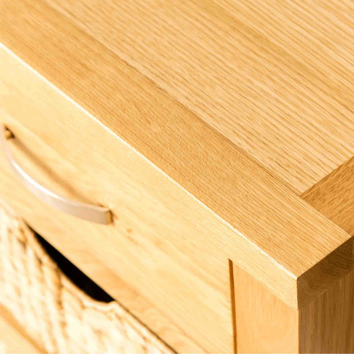 London Oak Console Table with Baskets