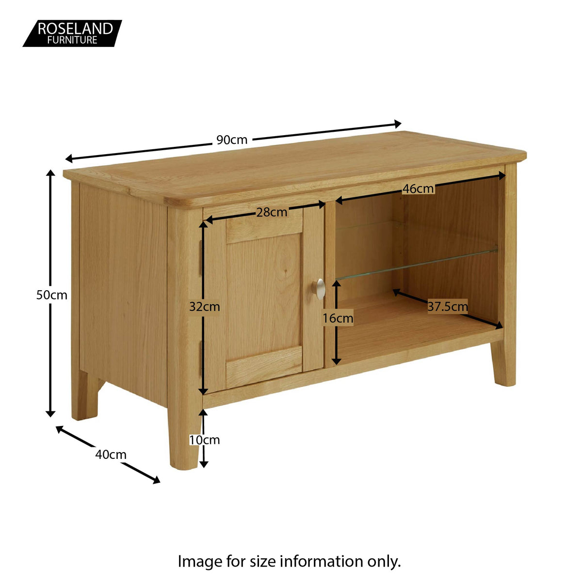 Alba Oak 90cm TV Stand