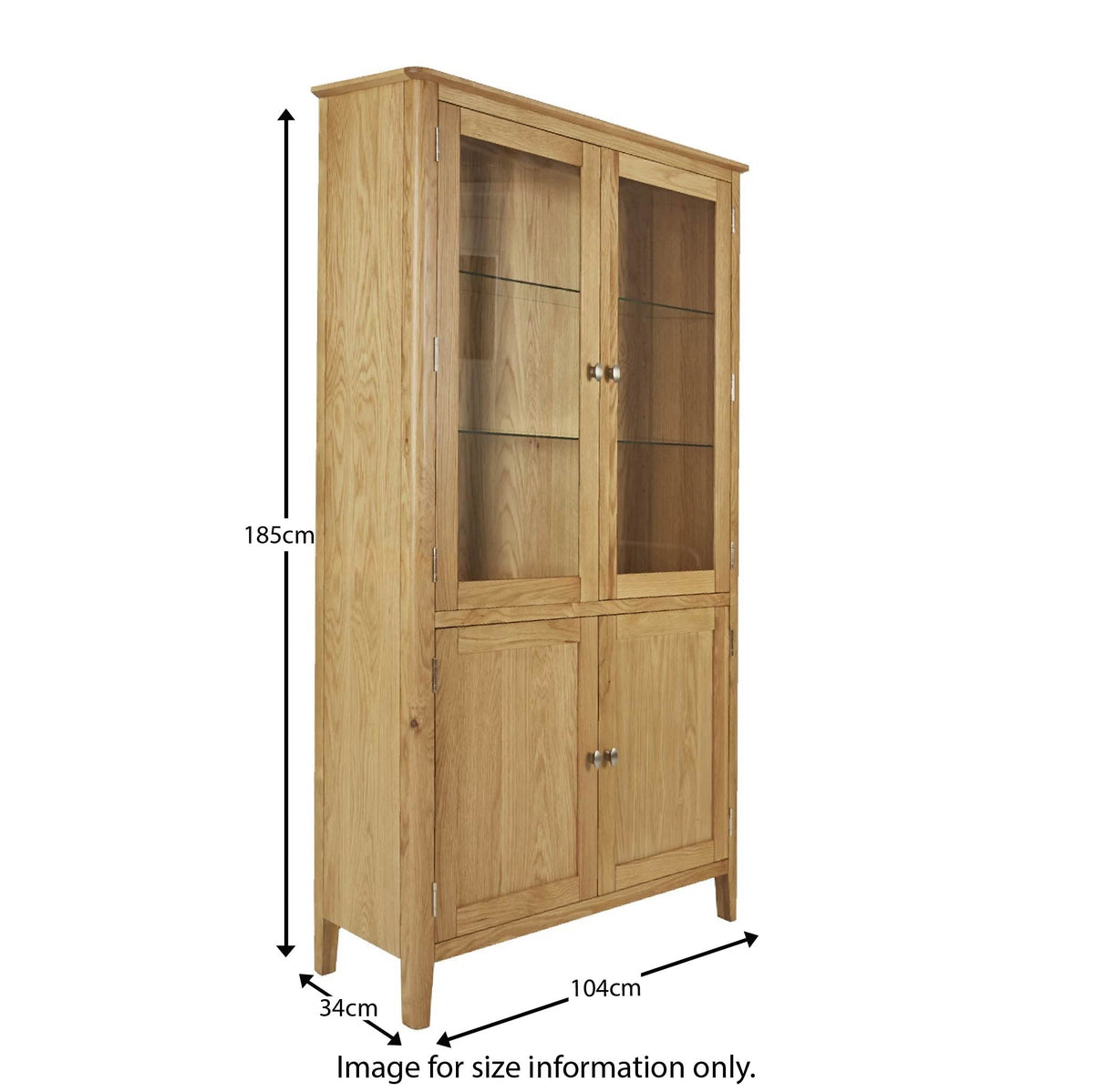 Alba Oak Display Cabinet