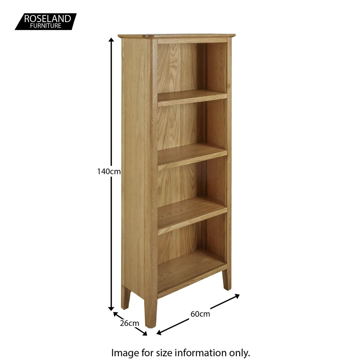 Alba Oak Slim Bookcase