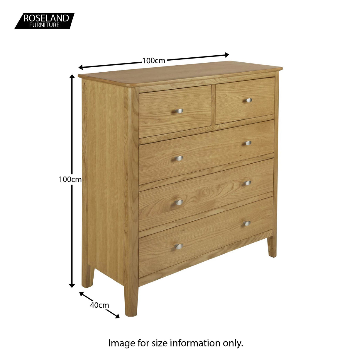 Alba Oak 2 Over 3 Drawer Chest