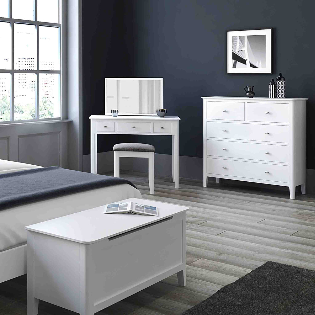 Chester White Blanket Box Ottoman