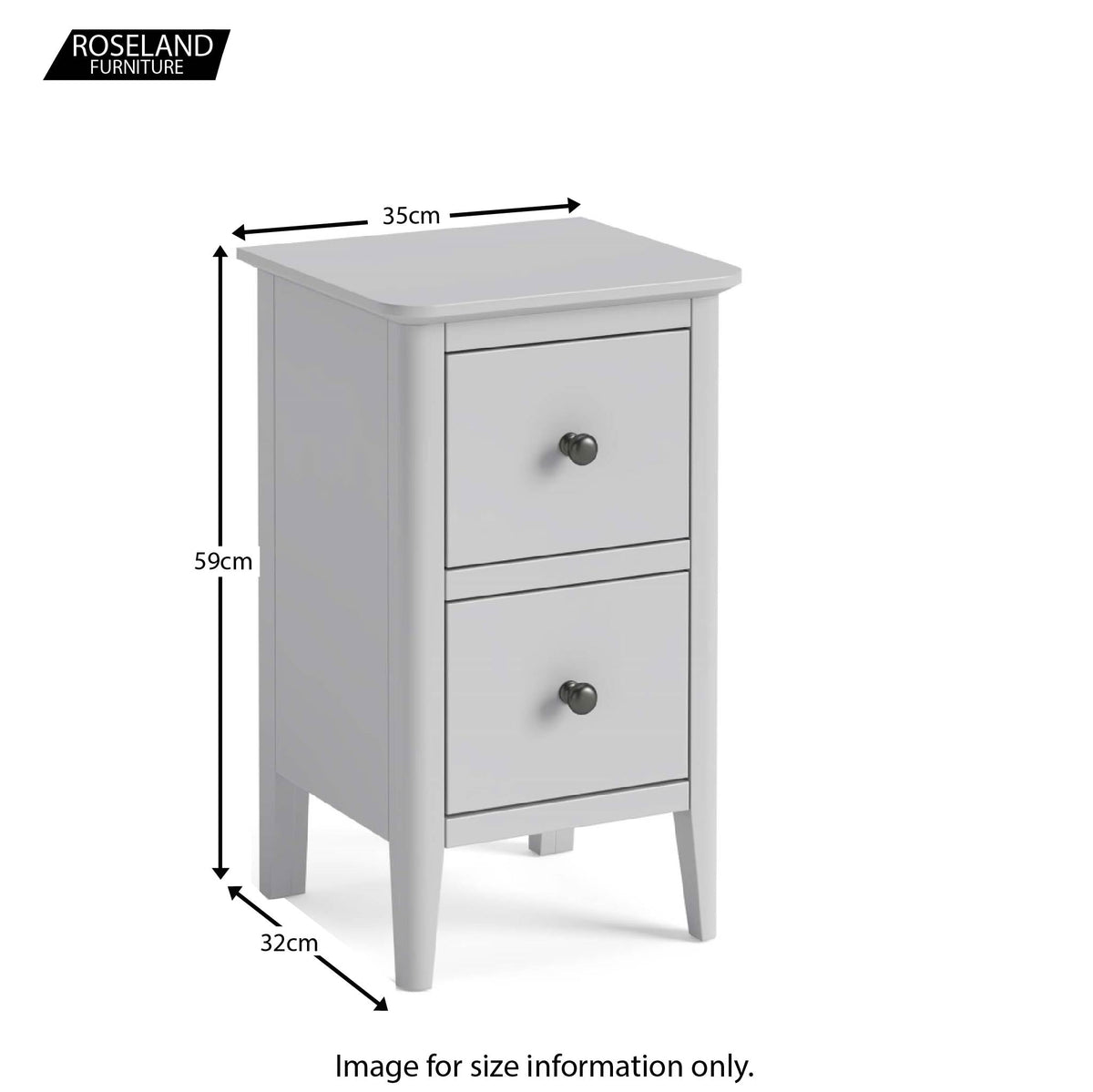 Elgin Grey Narrow Bedside Table