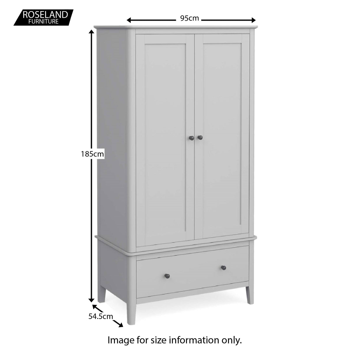 Elgin Grey Double Wardrobe