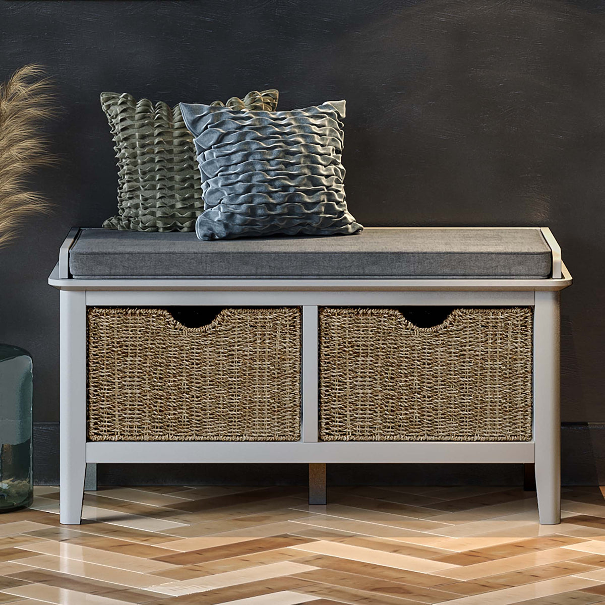 Elgin Grey Storage Bench